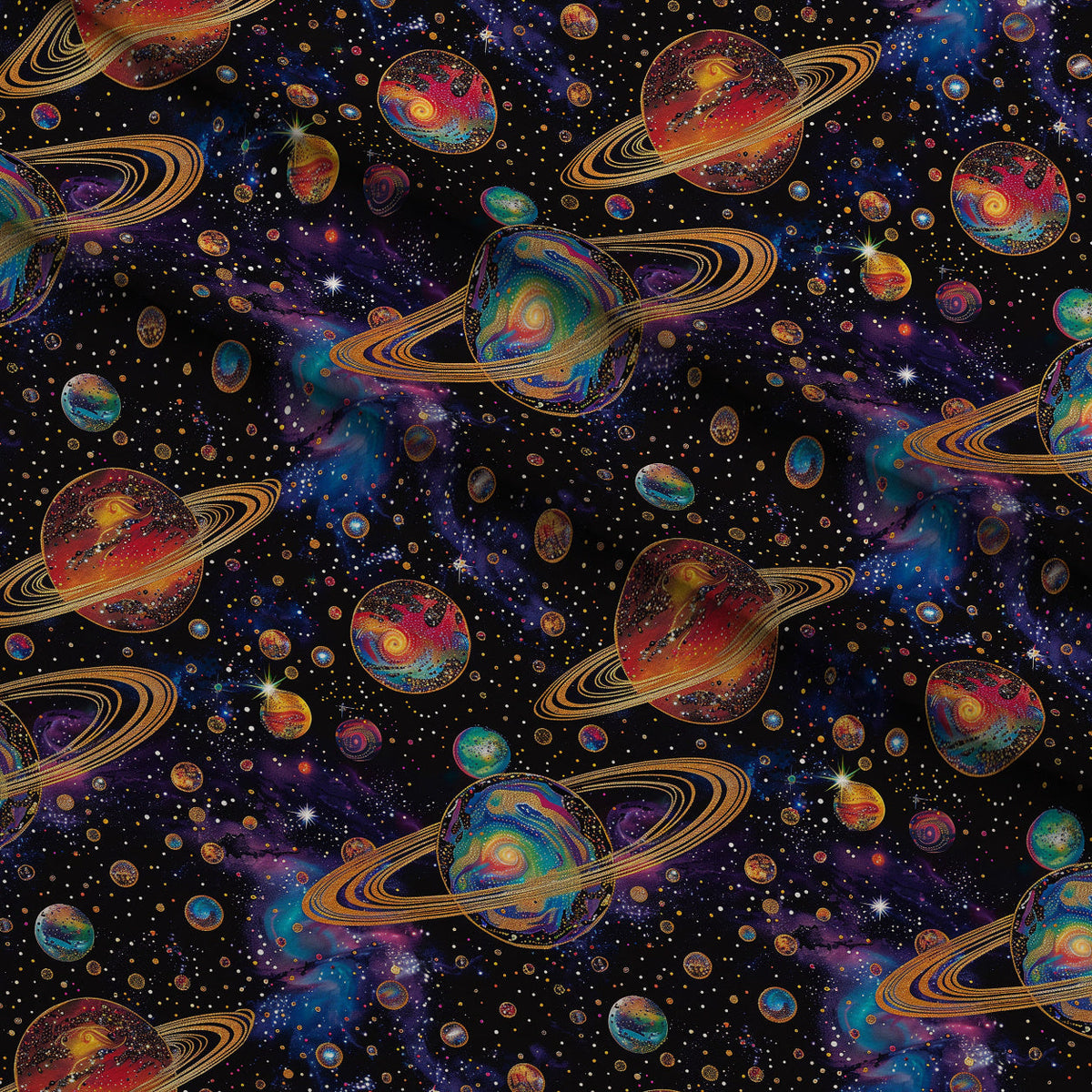 Gilded Galaxy Pattern 8 Fleece Fabric — fleece fabric folded close-up preview (mv-fleece-v1:lying)