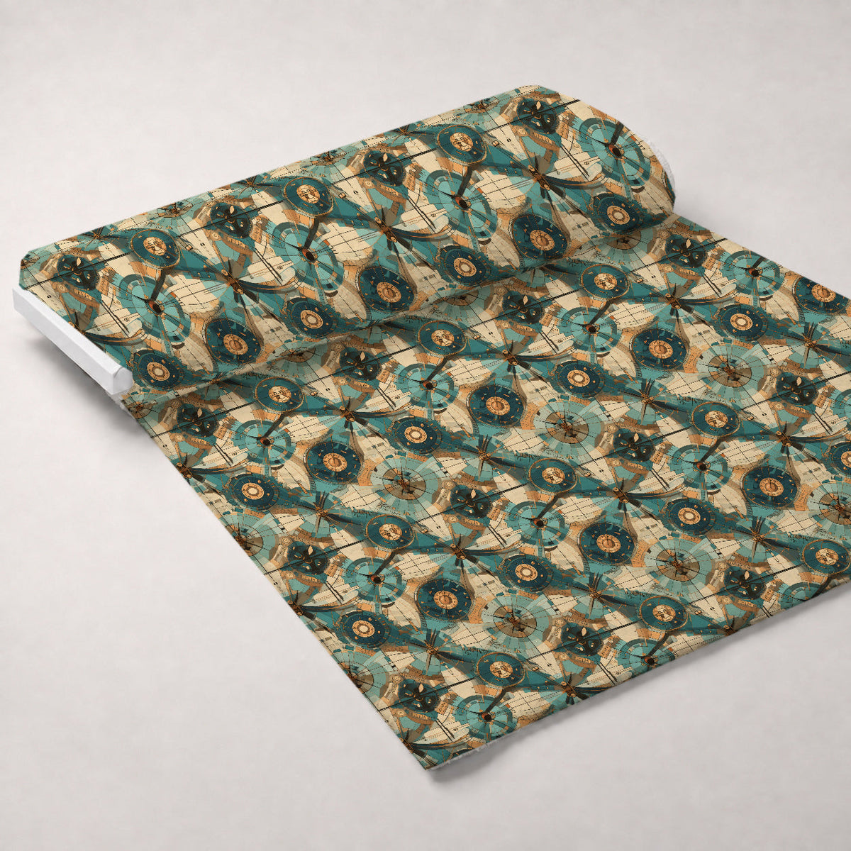 Gilded Gears Pattern 11 Fleece Fabric — fleece fabric unrolled bolt preview (mv-fleece-v1:bolt)