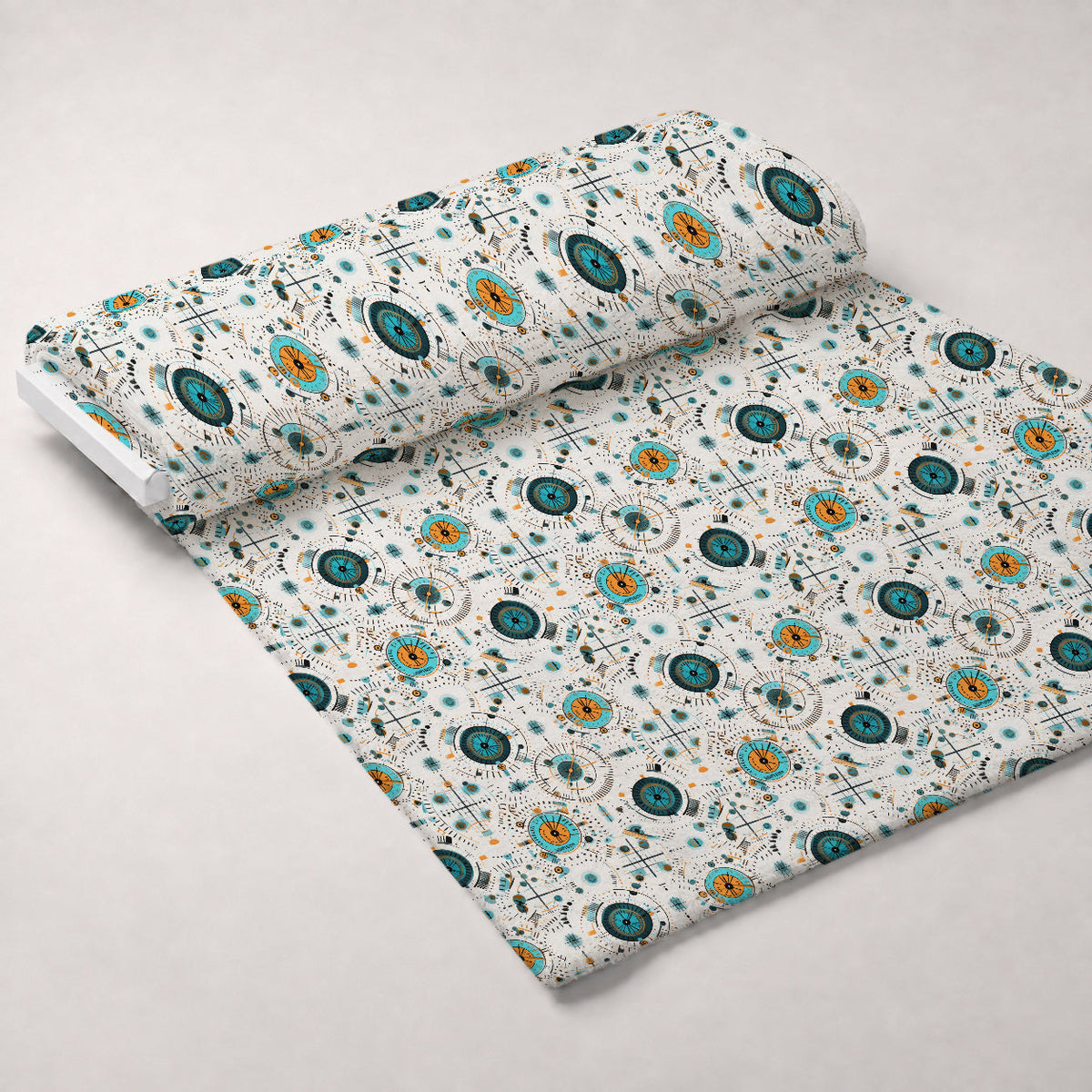 Gilded Gears Pattern 12 Fleece Fabric — fleece fabric unrolled bolt preview (mv-fleece-v1:bolt)