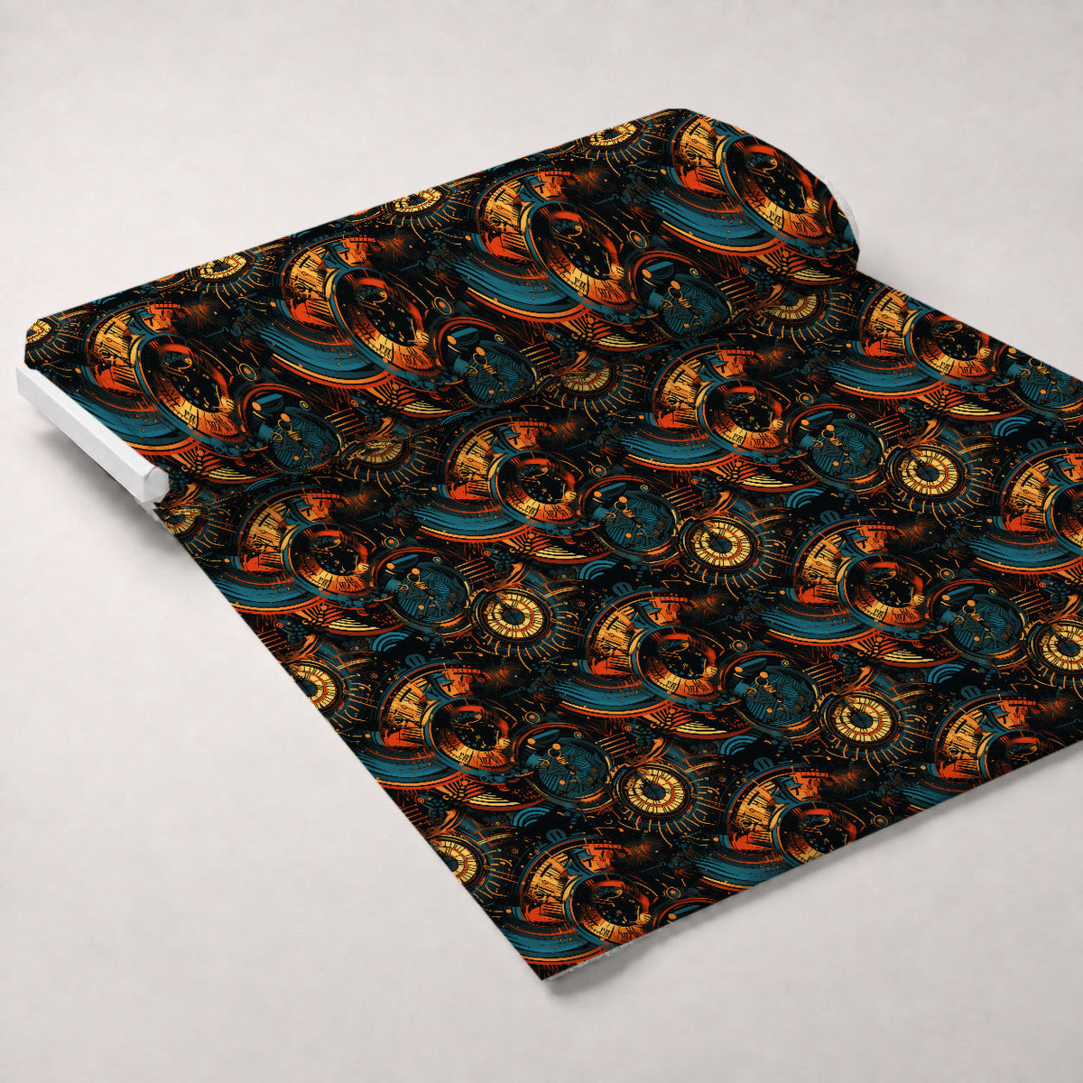Gilded Gears Pattern 13 Fleece Fabric — fleece fabric unrolled bolt preview (mv-fleece-v1:bolt)