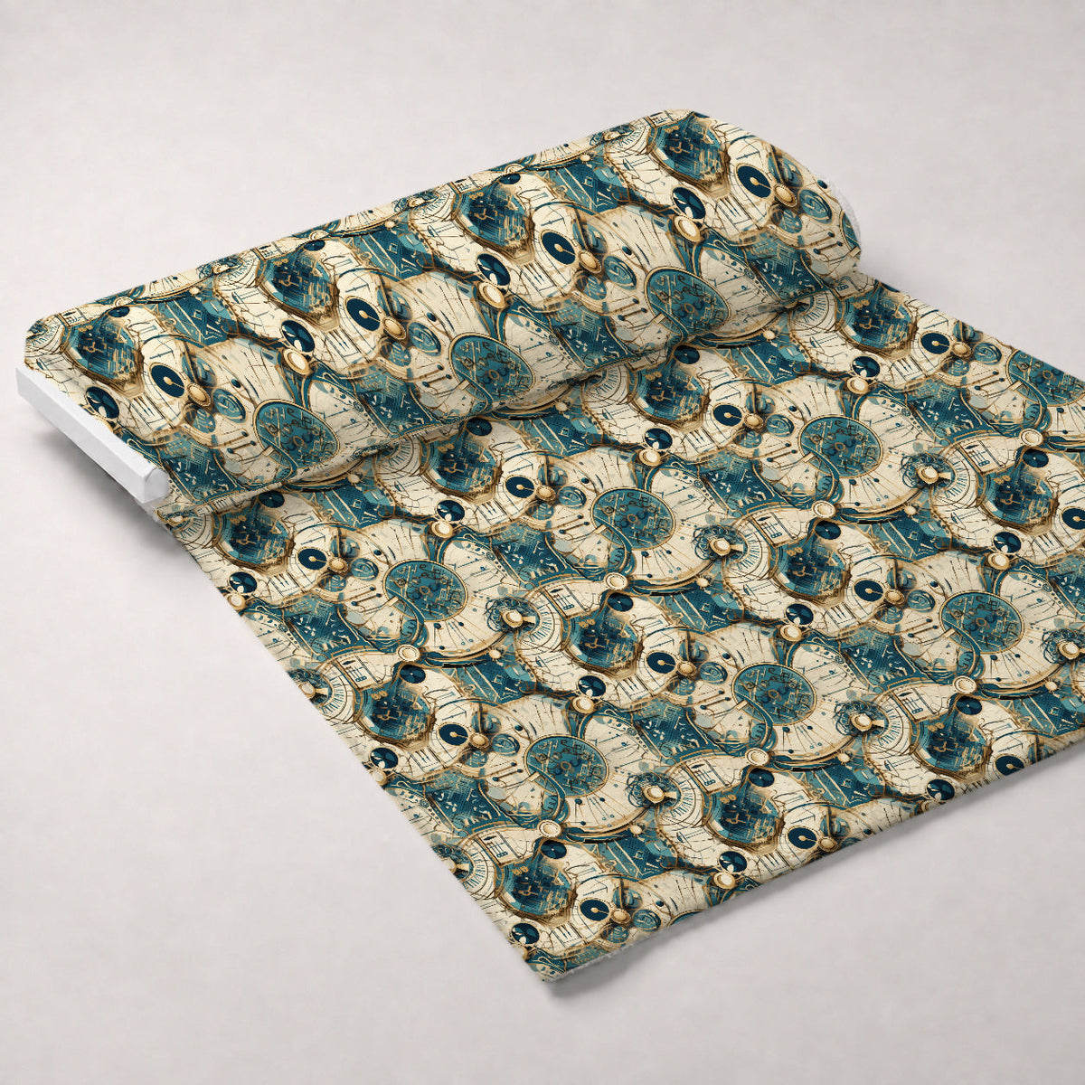 Gilded Gears Pattern 15 Fleece Fabric — fleece fabric unrolled bolt preview (mv-fleece-v1:bolt)