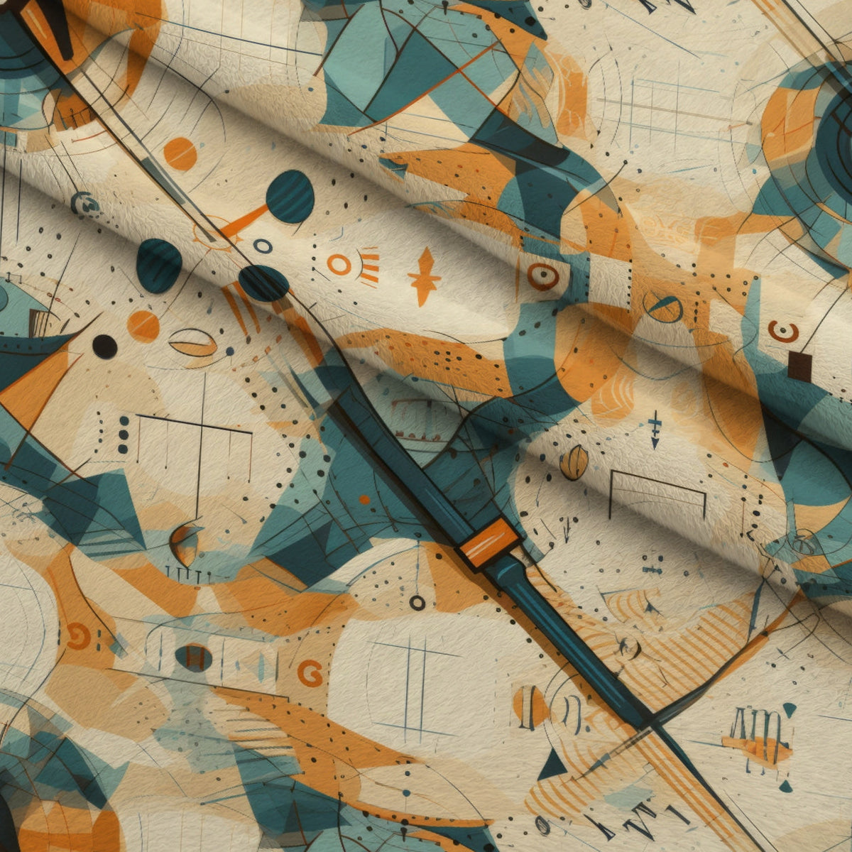 Gilded Gears Pattern 16 Fleece Fabric — fleece fabric folded close-up preview (mv-fleece-v1:lying)