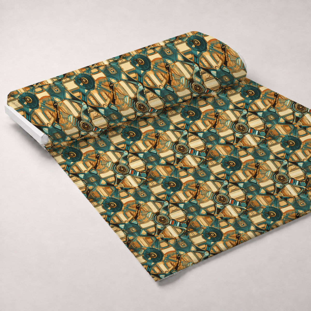Gilded Gears Pattern 17 Fleece Fabric — fleece fabric unrolled bolt preview (mv-fleece-v1:bolt)