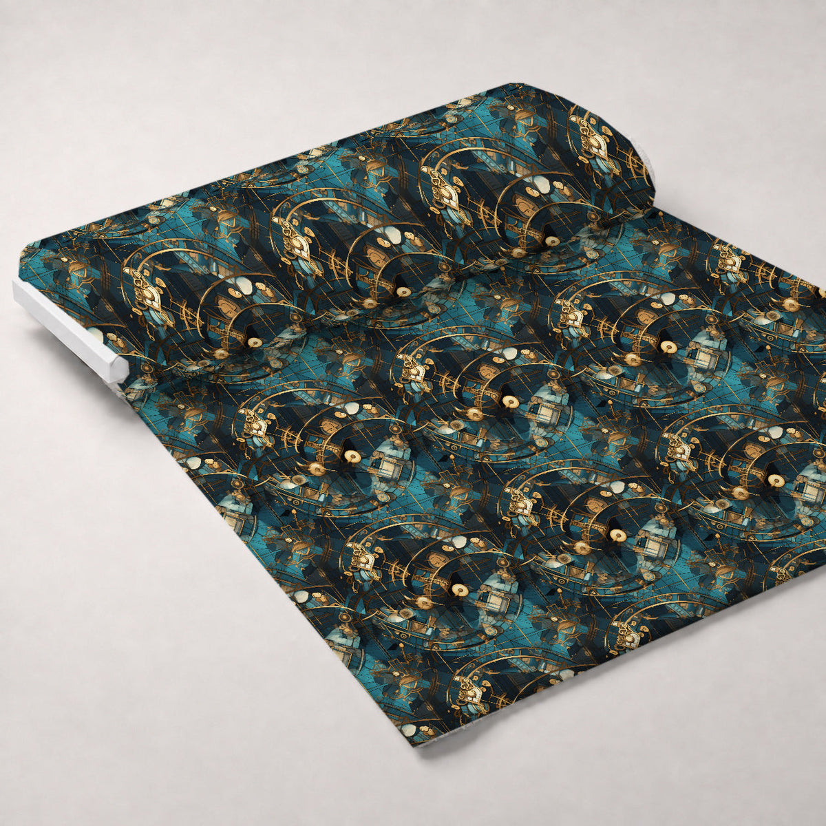 Gilded Gears Pattern 19 Fleece Fabric — fleece fabric unrolled bolt preview (mv-fleece-v1:bolt)