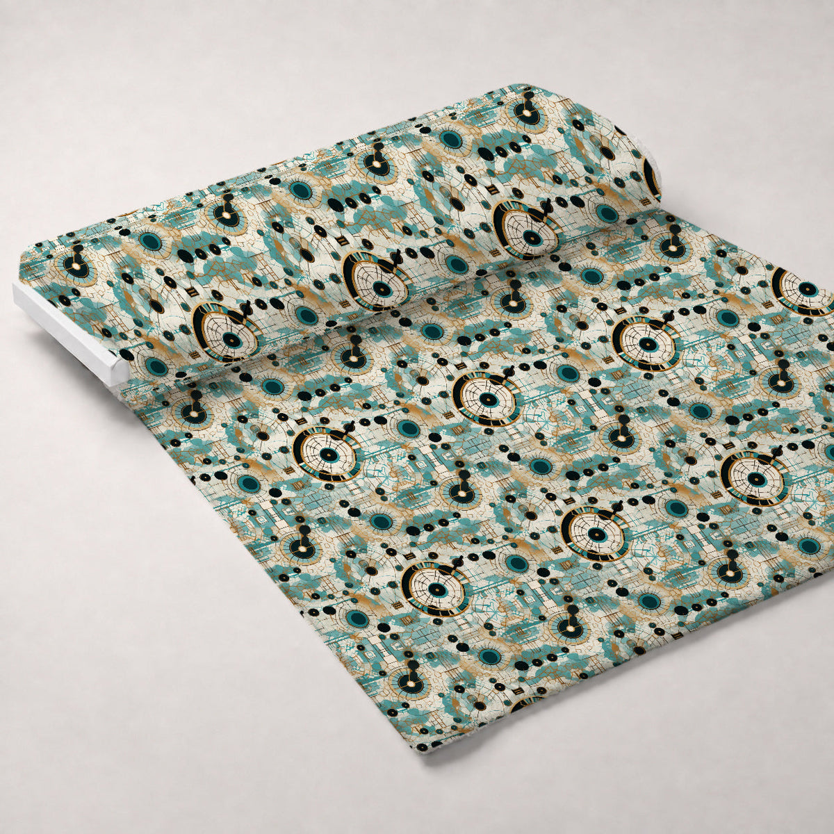 Gilded Gears Pattern 20 Fleece Fabric — fleece fabric unrolled bolt preview (mv-fleece-v1:bolt)