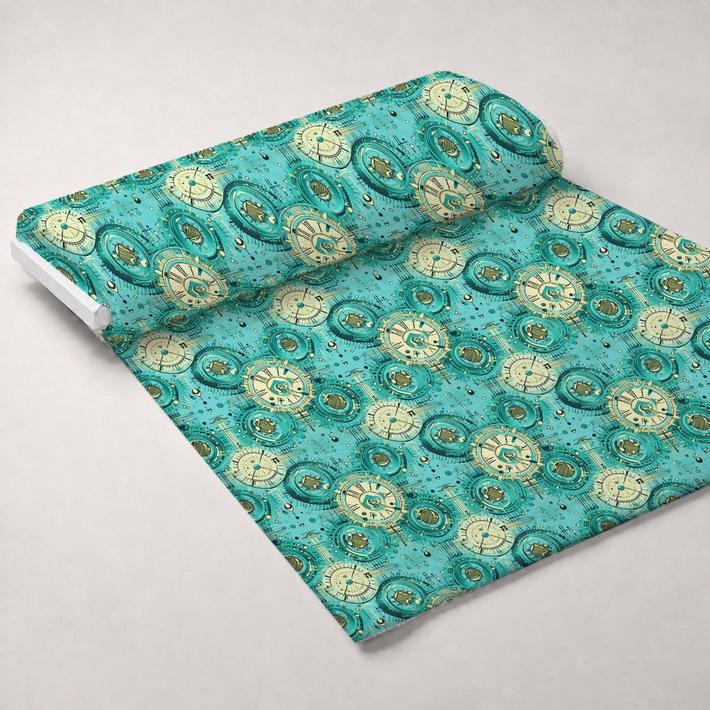 Gilded Gears Pattern 24 Fleece Fabric — fleece fabric unrolled bolt preview (mv-fleece-v1:bolt)
