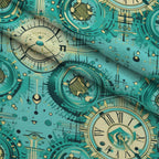 Gilded Gears Pattern 24 Fleece Fabric — fleece fabric folded close-up preview (mv-fleece-v1:lying)