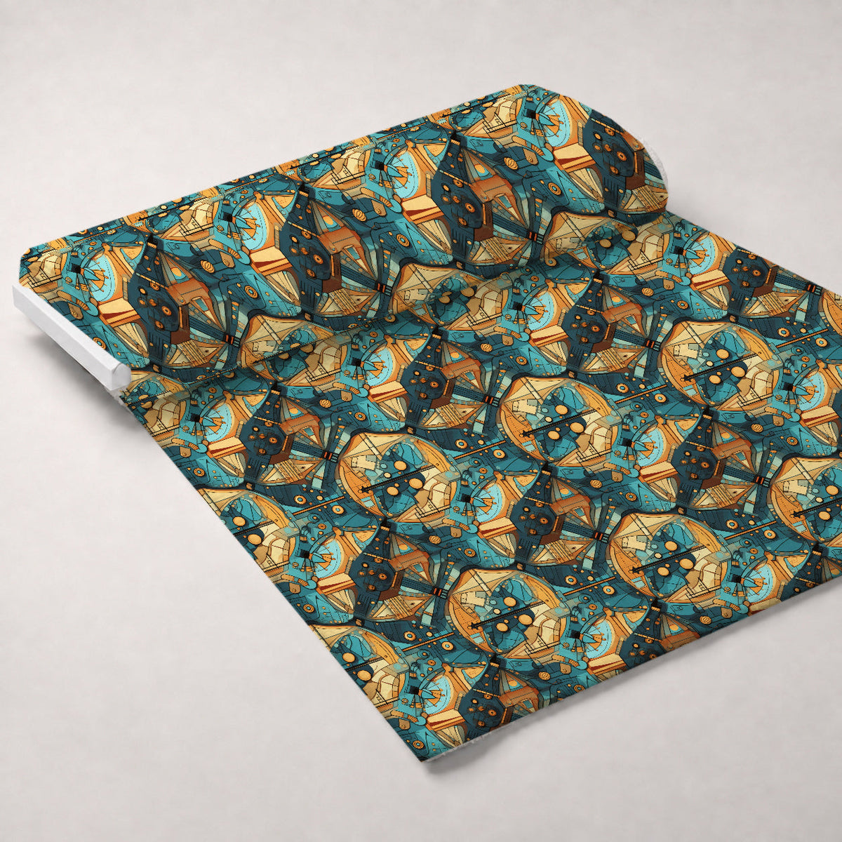 Gilded Gears Pattern 7 Fleece Fabric — fleece fabric unrolled bolt preview (mv-fleece-v1:bolt)