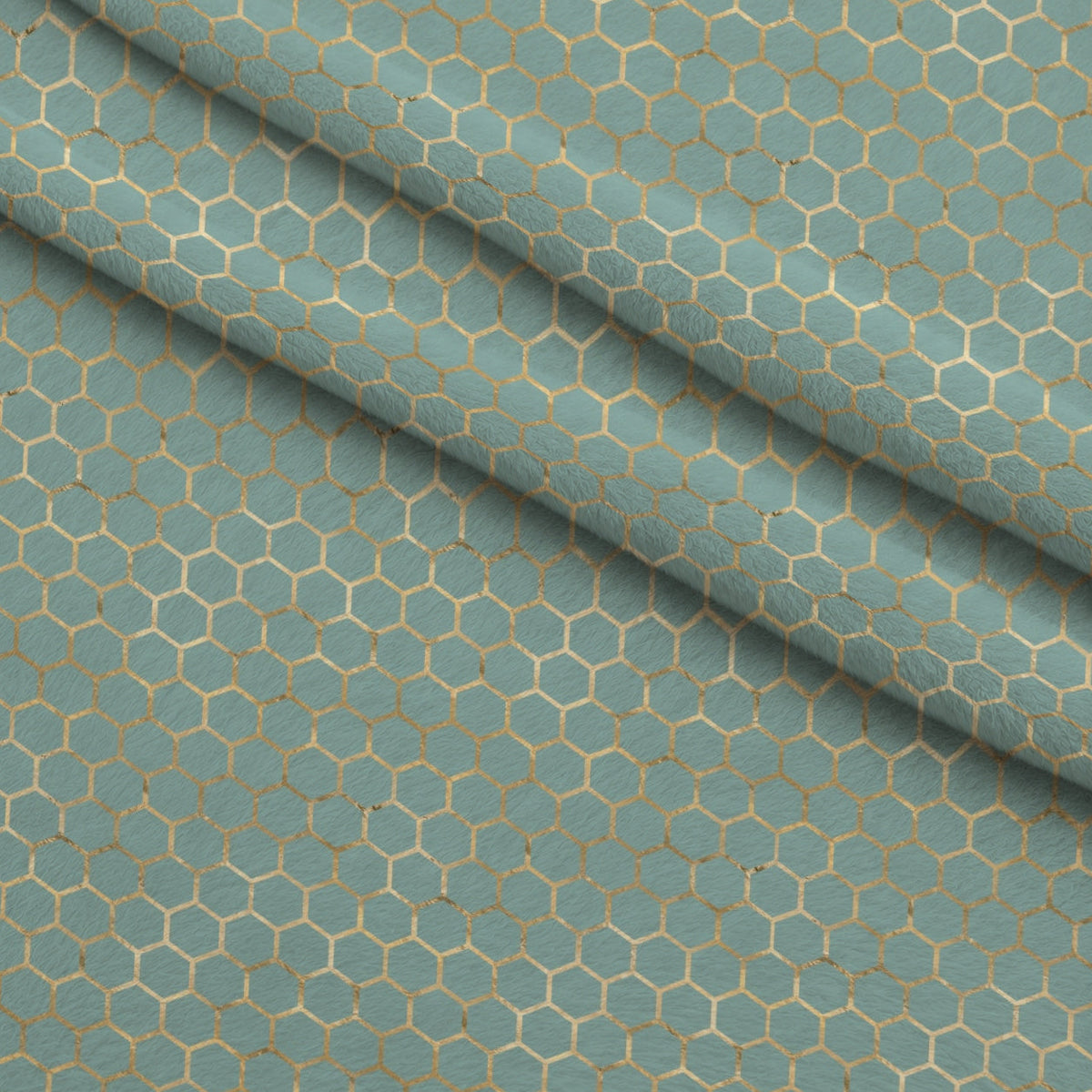 Gilded Hive Pattern 1 Fleece Fabric — fleece fabric folded close-up preview (mv-fleece-v1:lying)