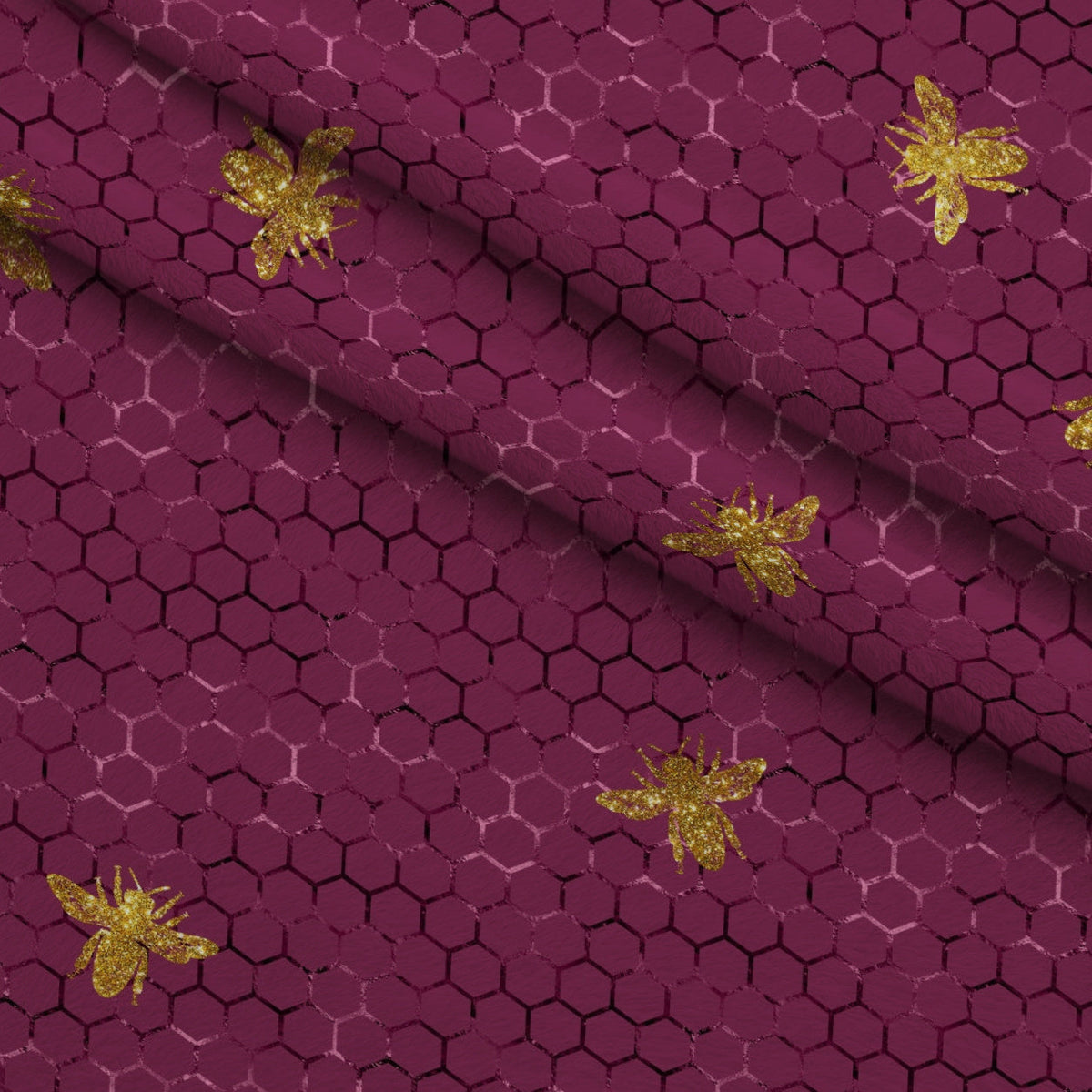 Gilded Hive Pattern 11 Fleece Fabric — fleece fabric folded close-up preview (mv-fleece-v1:lying)