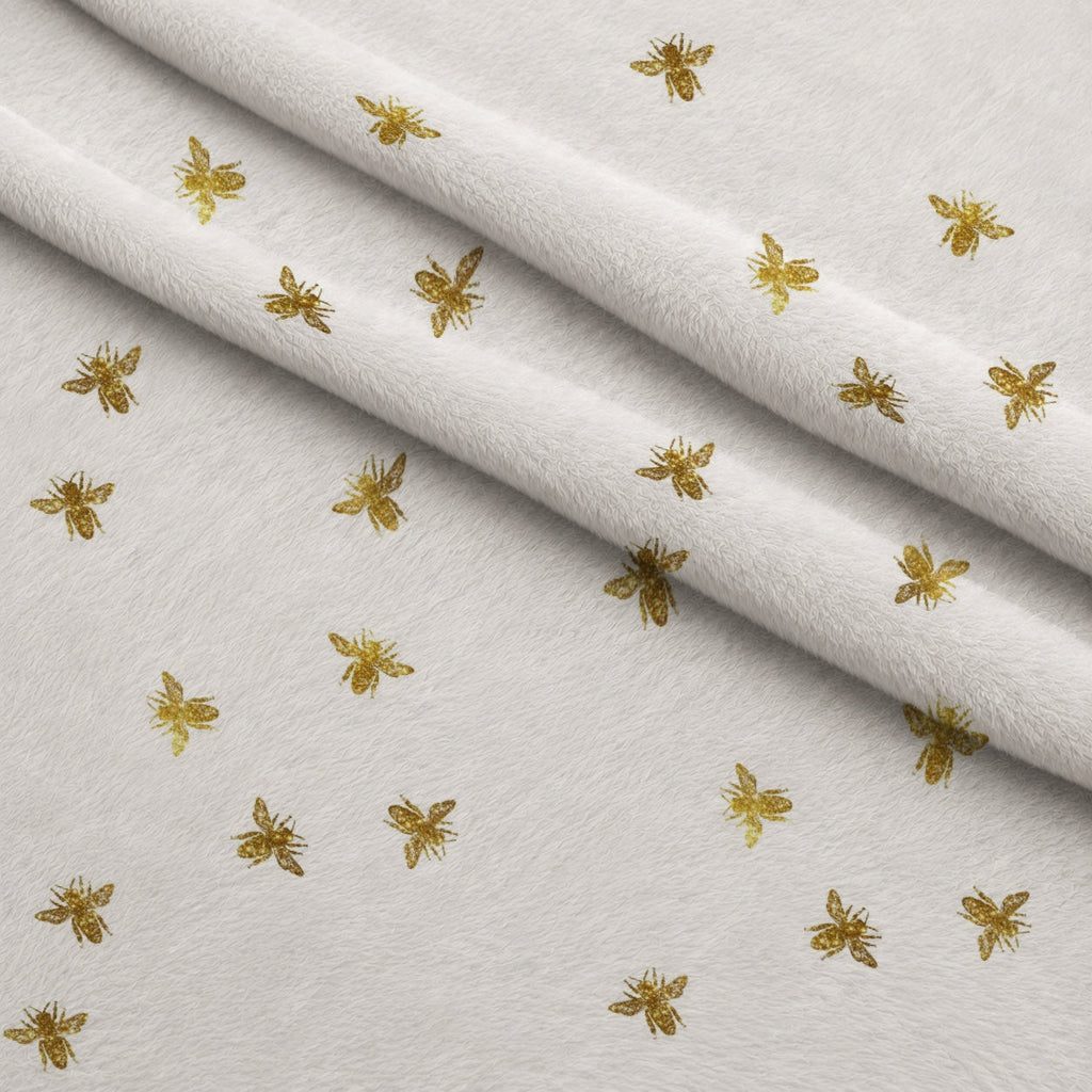Gilded Hive Pattern 16 Fleece Fabric — fleece fabric folded close-up preview (mv-fleece-v1:lying)