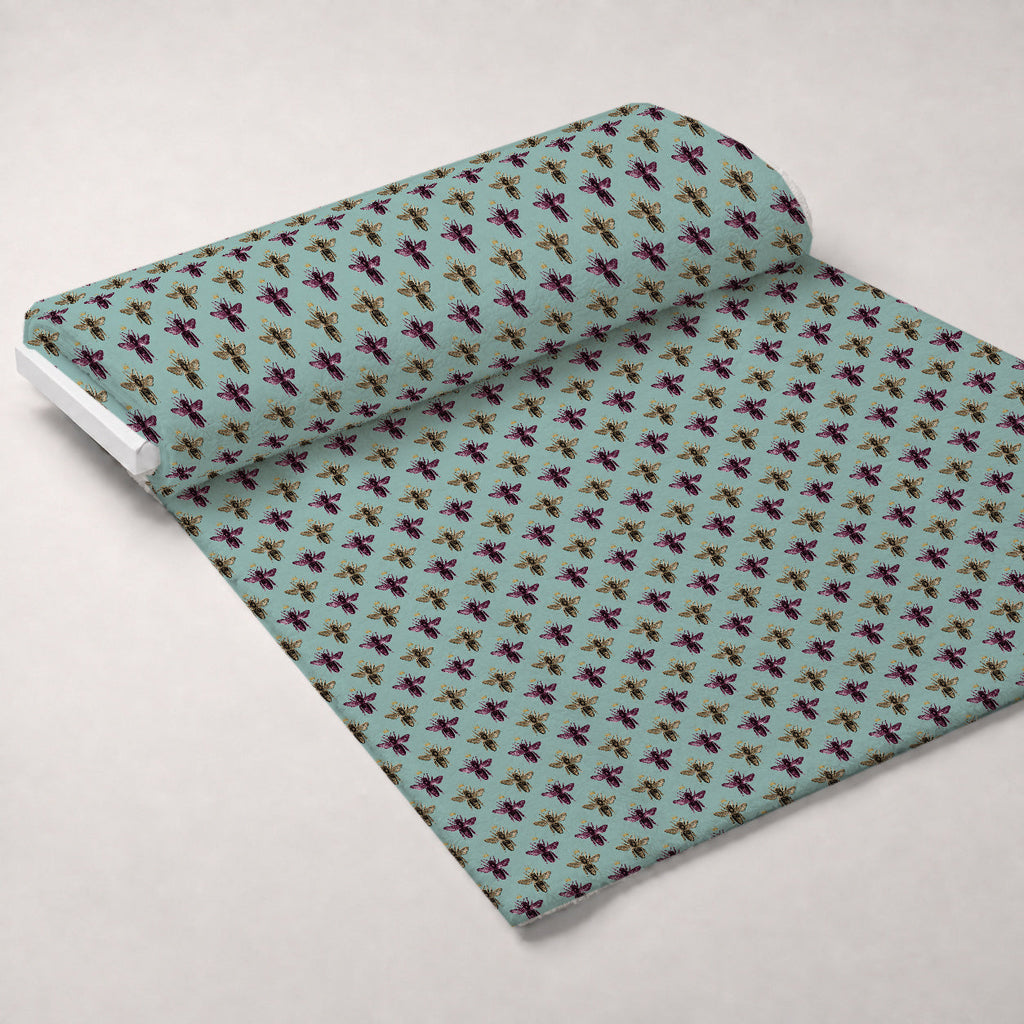 Gilded Hive Pattern 2 Fleece Fabric — fleece fabric unrolled bolt preview (mv-fleece-v1:bolt)