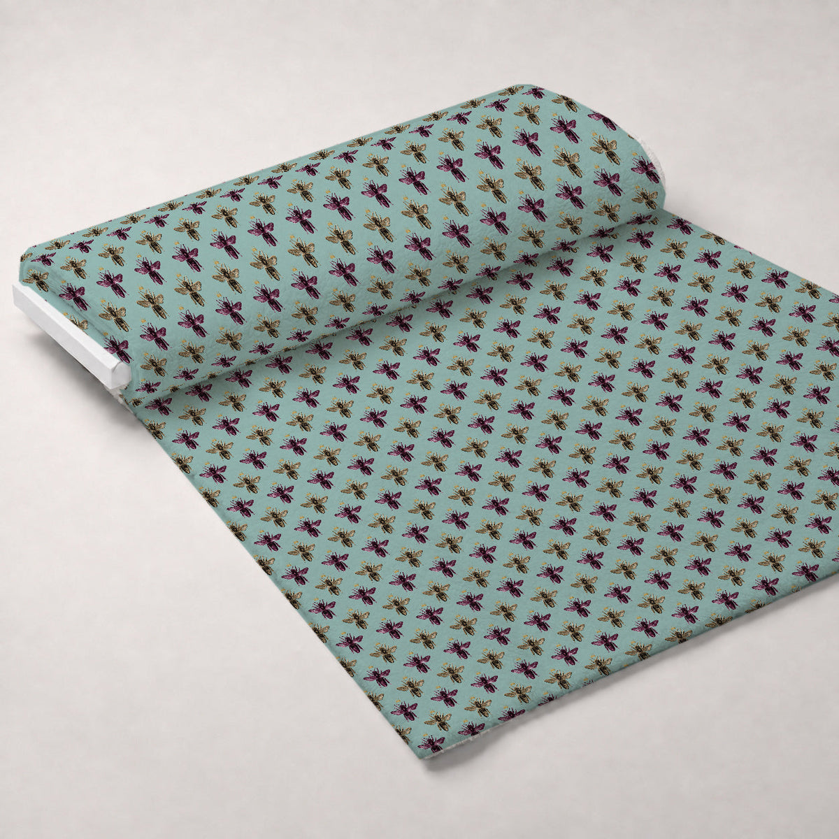 Gilded Hive Pattern 2 Fleece Fabric — fleece fabric unrolled bolt preview (mv-fleece-v1:bolt)