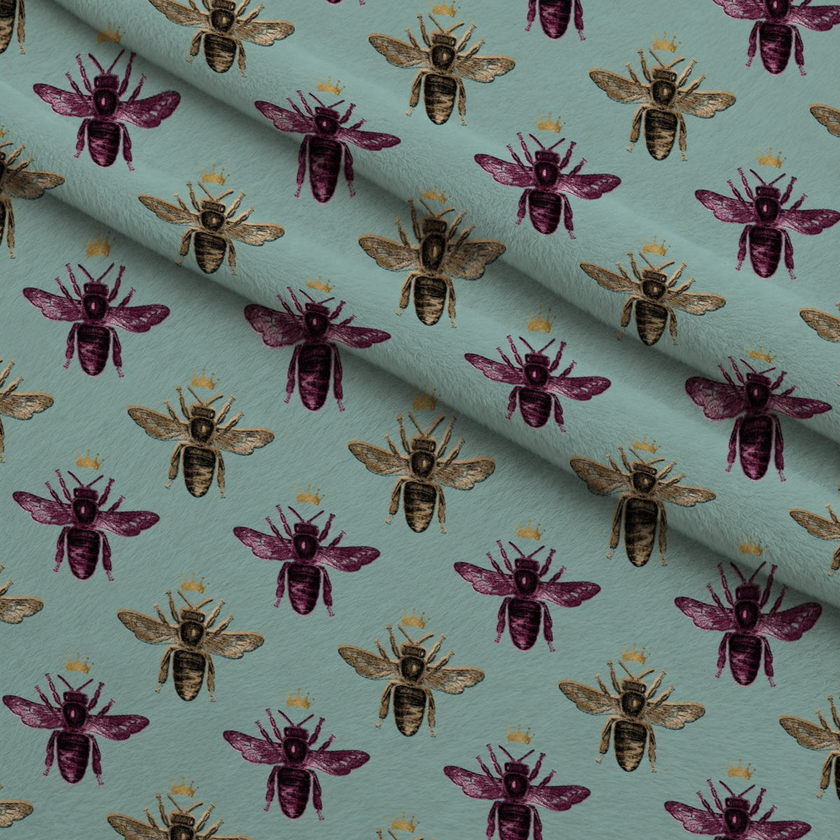 Gilded Hive Pattern 2 Fleece Fabric — fleece fabric folded close-up preview (mv-fleece-v1:lying)