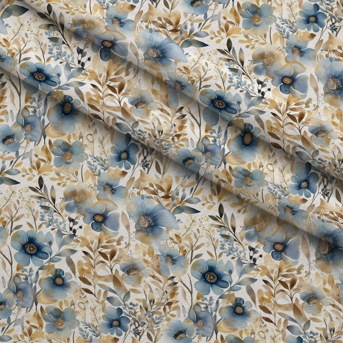 Gilded Indigo Pattern 1 Fleece Fabric — fleece fabric folded close-up preview (mv-fleece-v1:lying)