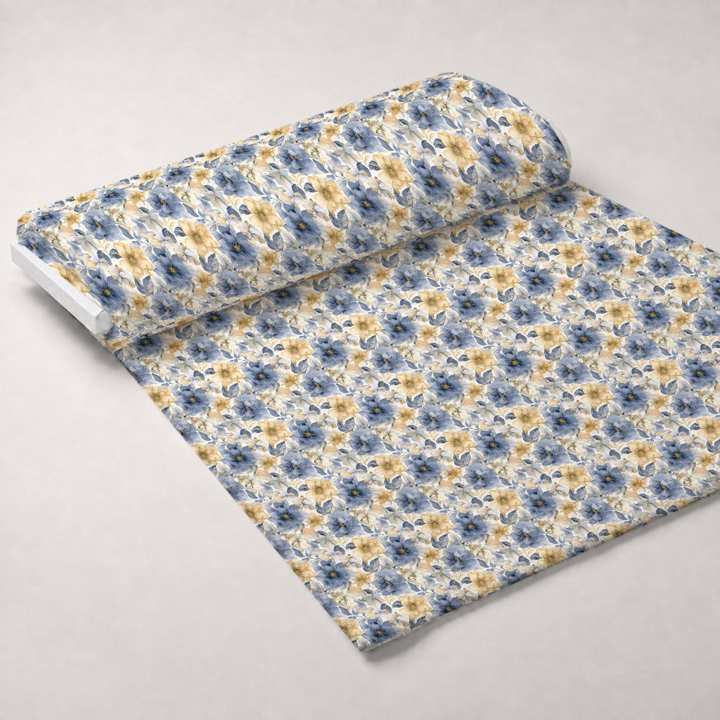 Gilded Indigo Pattern 2 Fleece Fabric — fleece fabric unrolled bolt preview (mv-fleece-v1:bolt)