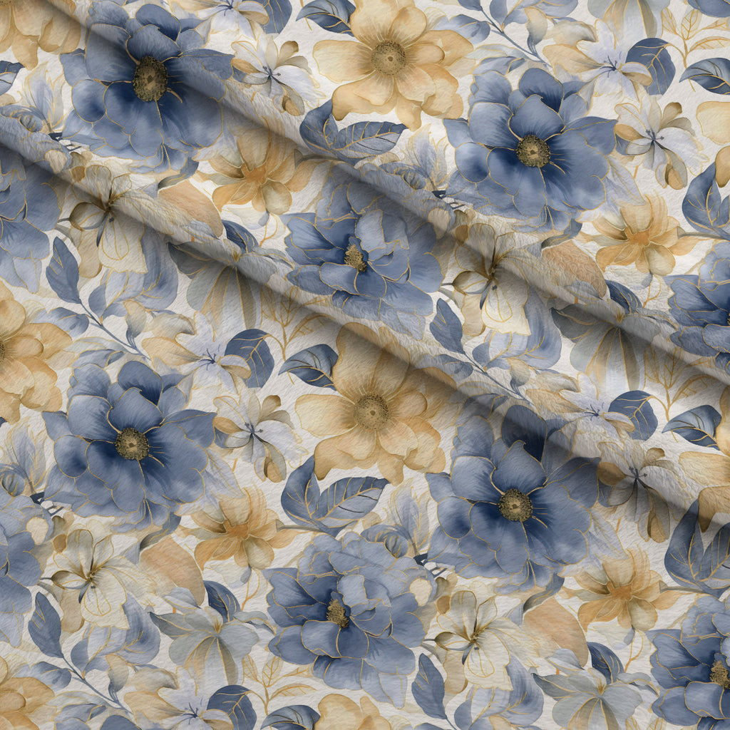 Gilded Indigo Pattern 2 Fleece Fabric — fleece fabric folded close-up preview (mv-fleece-v1:lying)