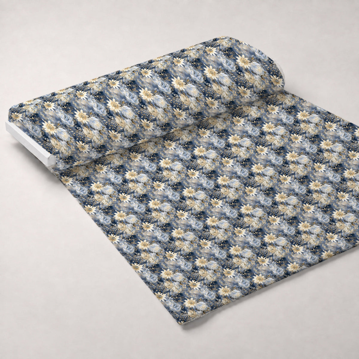 Gilded Indigo Pattern 3 Fleece Fabric — fleece fabric unrolled bolt preview (mv-fleece-v1:bolt)