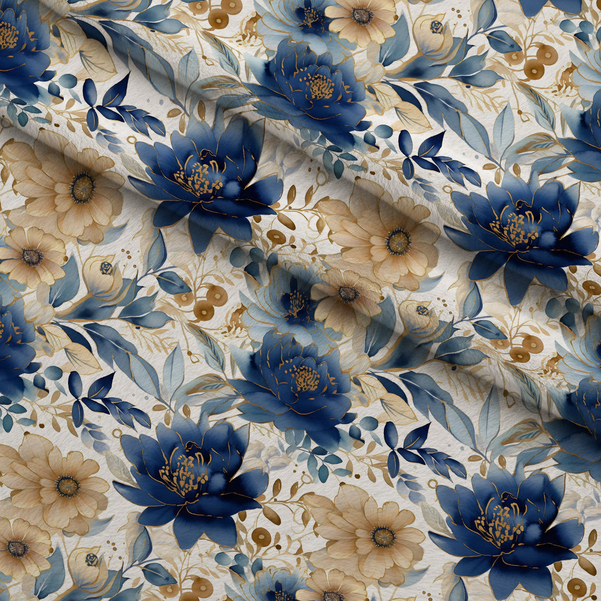Gilded Indigo Pattern 5 Fleece Fabric — fleece fabric folded close-up preview (mv-fleece-v1:lying)