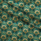 Gilded Jade Blooms Pattern 18 Fleece Fabric — fleece fabric folded close-up preview (mv-fleece-v1:lying)