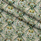 Gilded Jade Blooms Pattern 40 Fleece Fabric — fleece fabric folded close-up preview (mv-fleece-v1:lying)