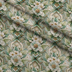 Gilded Jade Blooms Pattern 41 Fleece Fabric — fleece fabric folded close-up preview (mv-fleece-v1:lying)
