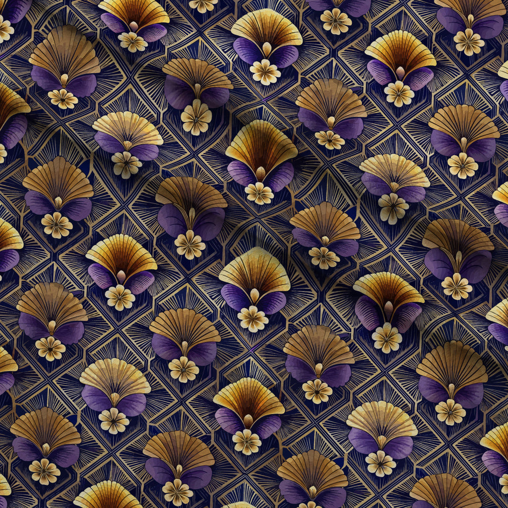 Gilded Jade Blooms Pattern 54 Fleece Fabric — fleece fabric folded close-up preview (mv-fleece-v1:lying)