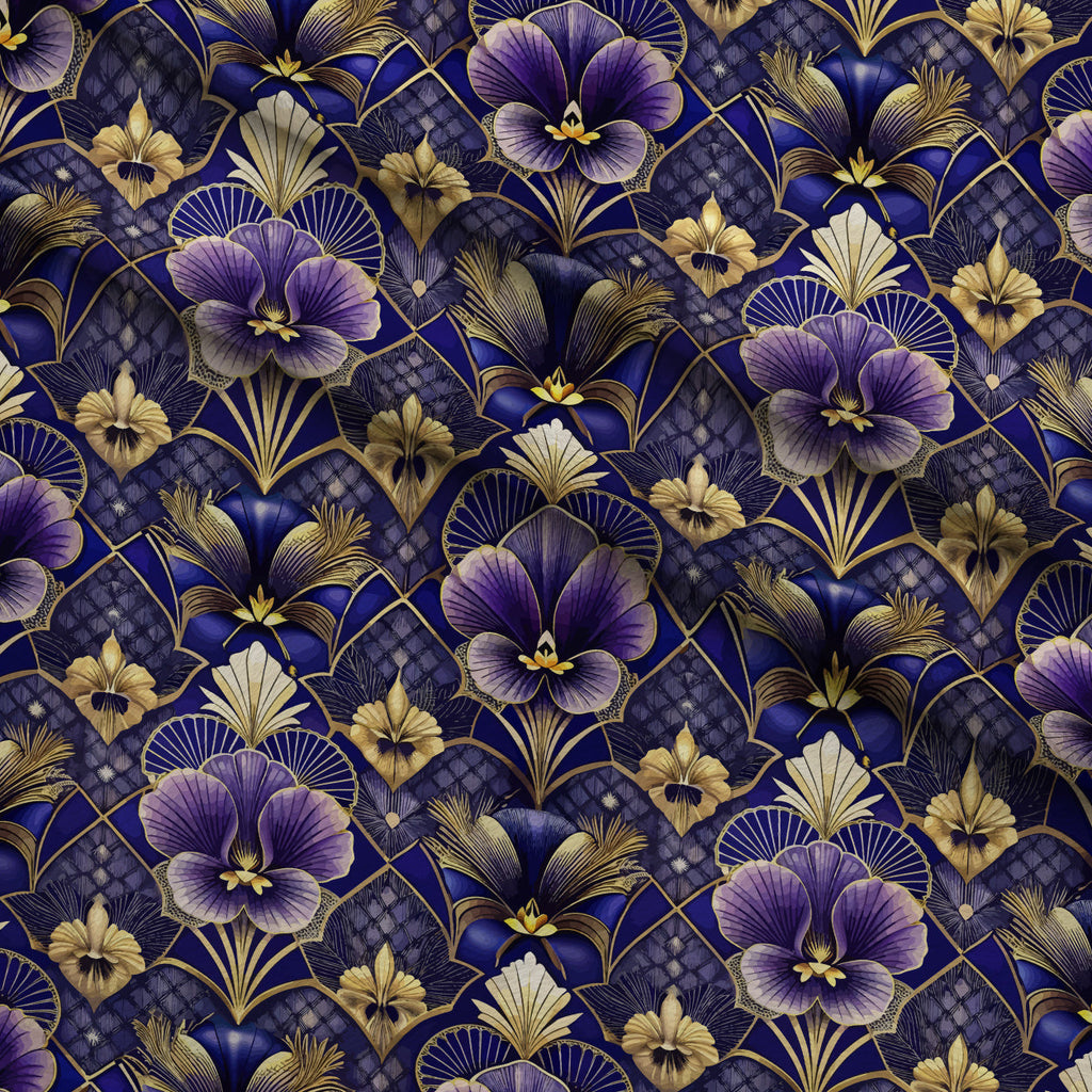 Gilded Jade Blooms Pattern 55 Fleece Fabric — fleece fabric folded close-up preview (mv-fleece-v1:lying)