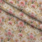 Gilded Jade Blooms Pattern 59 Fleece Fabric — fleece fabric folded close-up preview (mv-fleece-v1:lying)