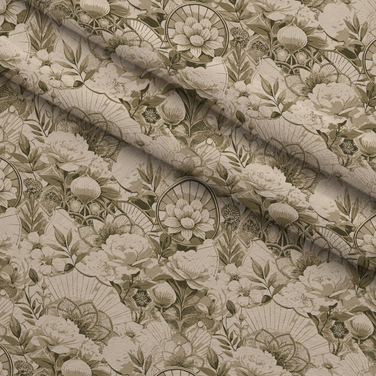 Gilded Jade Blooms Pattern 61 Fleece Fabric — fleece fabric folded close-up preview (mv-fleece-v1:lying)