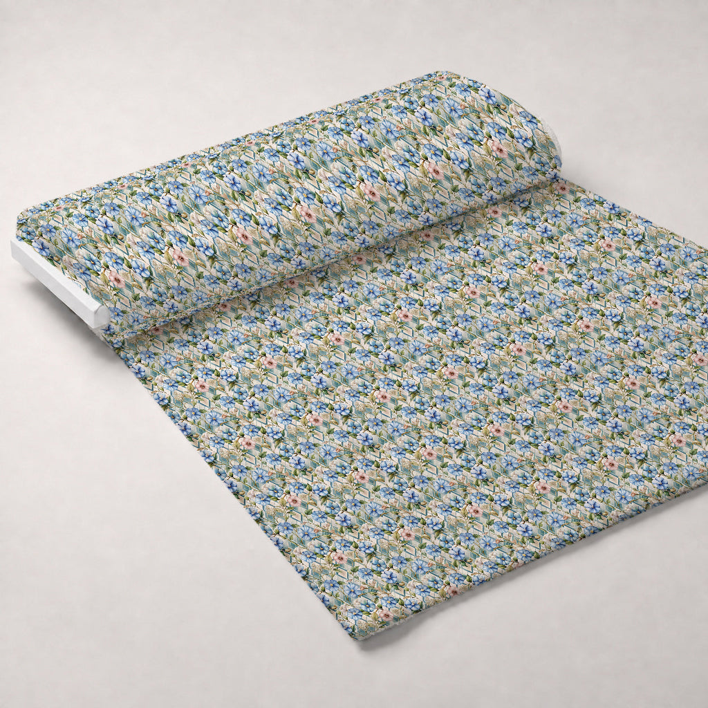 Gilded Jade Blooms Pattern 70 Fleece Fabric — fleece fabric unrolled bolt preview (mv-fleece-v1:bolt)