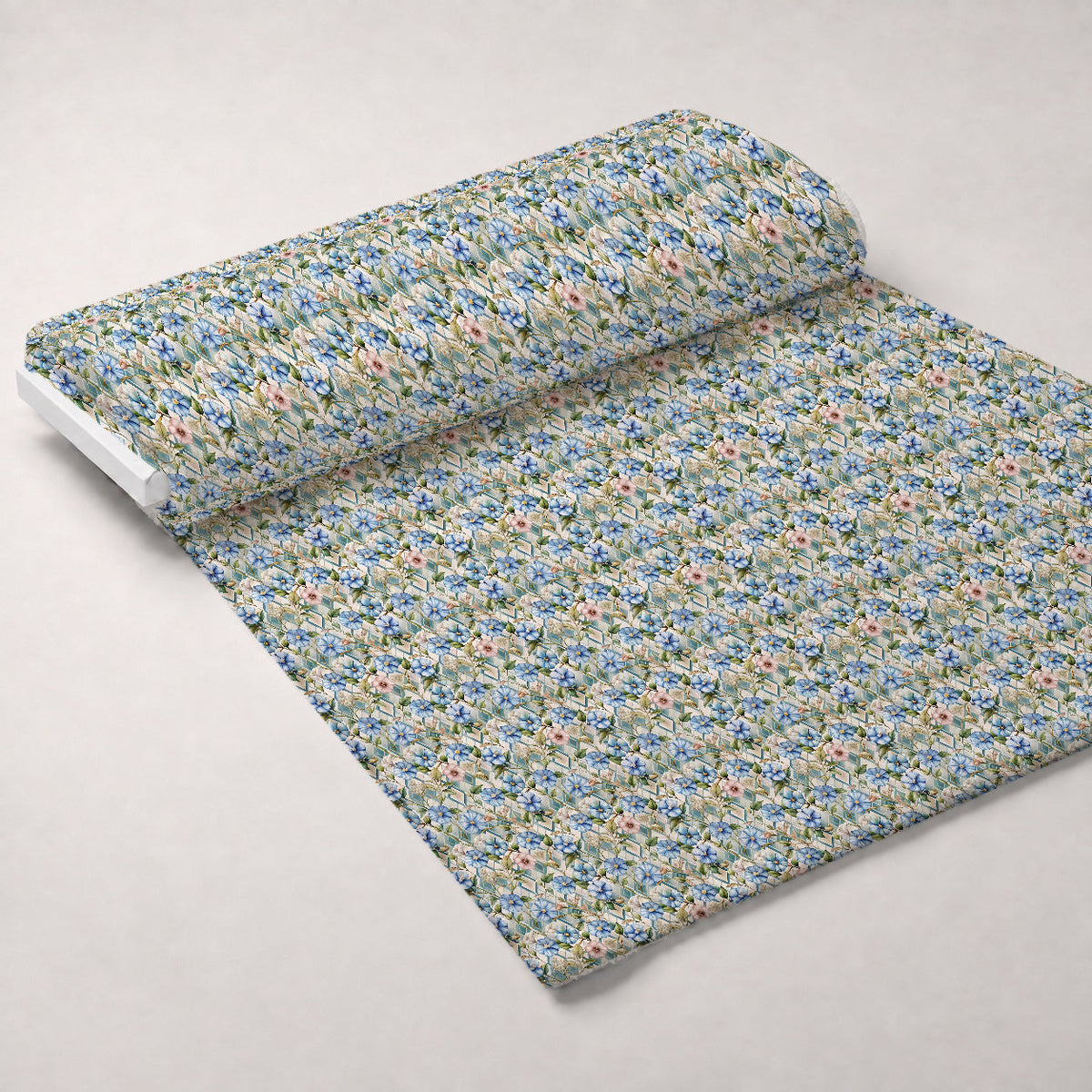 Gilded Jade Blooms Pattern 70 Fleece Fabric — fleece fabric unrolled bolt preview (mv-fleece-v1:bolt)