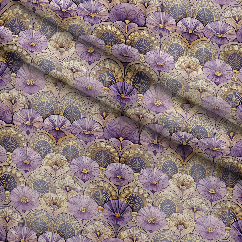 Gilded Jade Blooms Pattern 73 Fleece Fabric — fleece fabric folded close-up preview (mv-fleece-v1:lying)