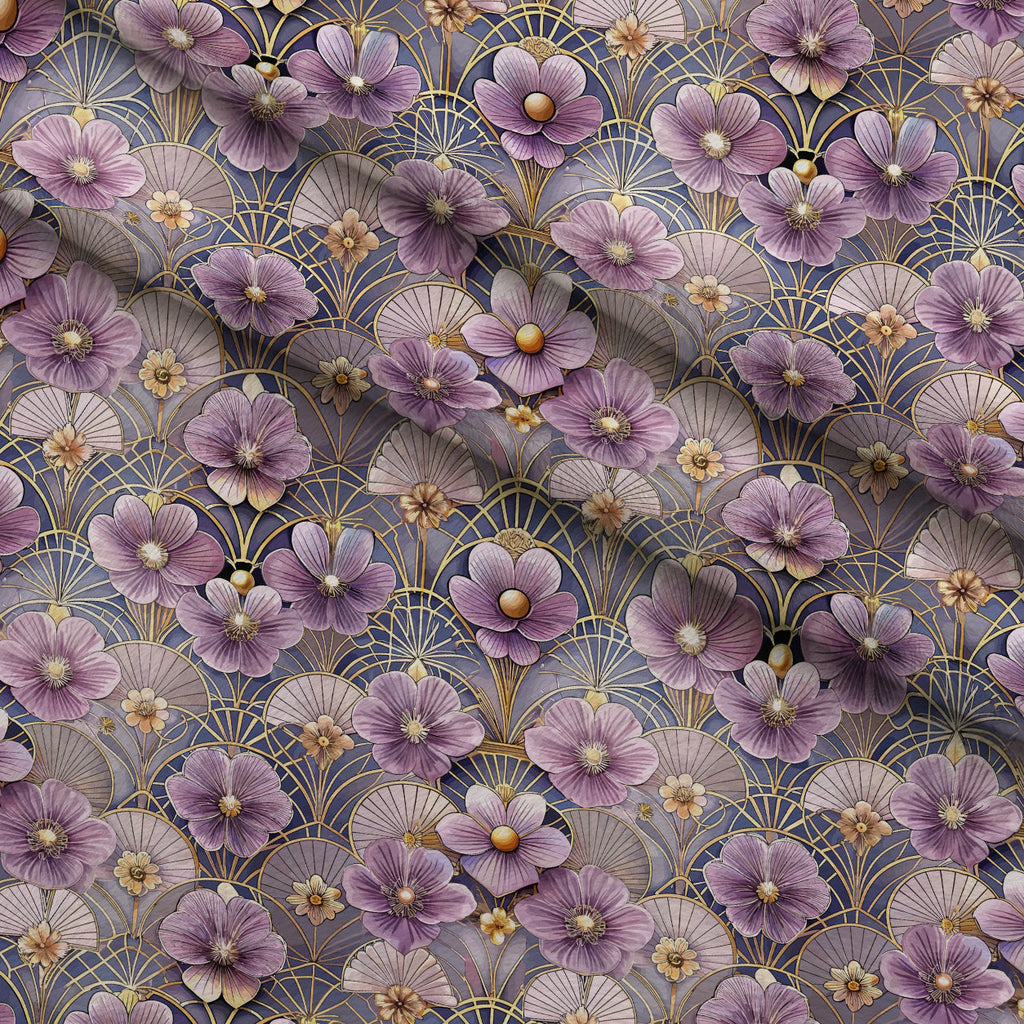 Gilded Jade Blooms Pattern 74 Fleece Fabric — fleece fabric folded close-up preview (mv-fleece-v1:lying)