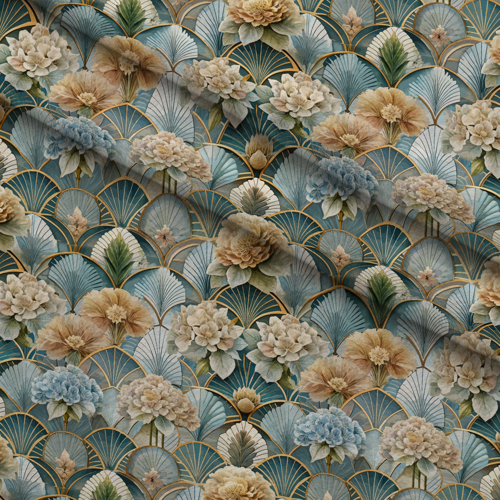 Gilded Jade Blooms Pattern 80 Fleece Fabric — fleece fabric folded close-up preview (mv-fleece-v1:lying)