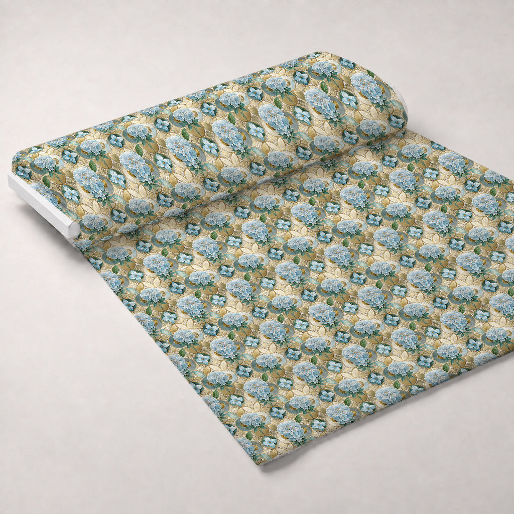 Gilded Jade Blooms Pattern 87 Fleece Fabric — fleece fabric unrolled bolt preview (mv-fleece-v1:bolt)