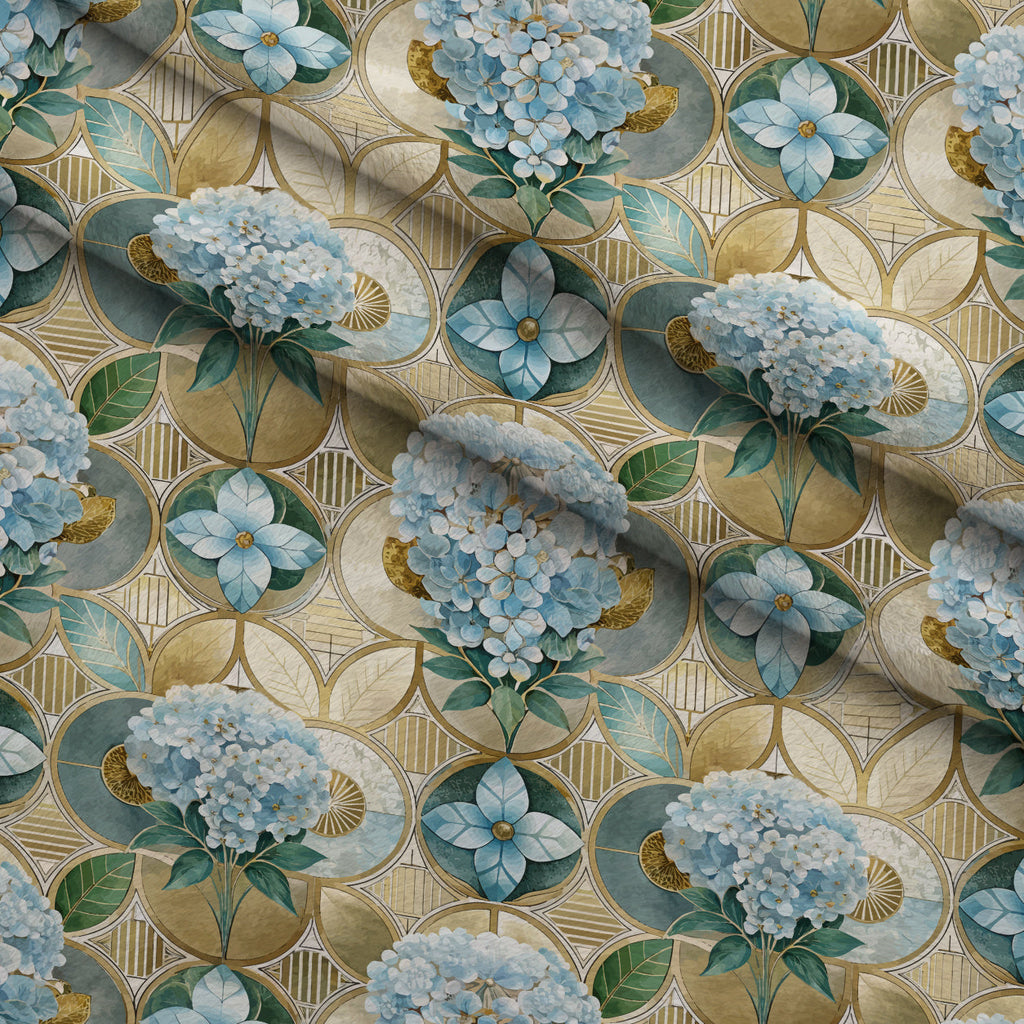 Gilded Jade Blooms Pattern 87 Fleece Fabric — fleece fabric folded close-up preview (mv-fleece-v1:lying)