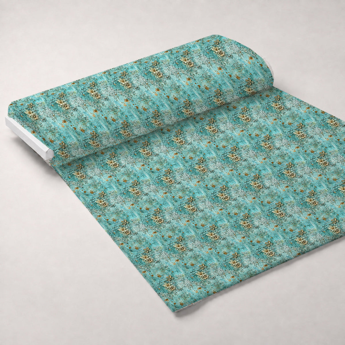 Gilded Lace Script Pattern 4 Fleece Fabric — fleece fabric unrolled bolt preview (mv-fleece-v1:bolt)