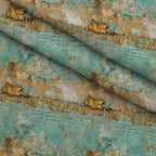 Gilded Lace Script Pattern 6 Fleece Fabric — fleece fabric folded close-up preview (mv-fleece-v1:lying)