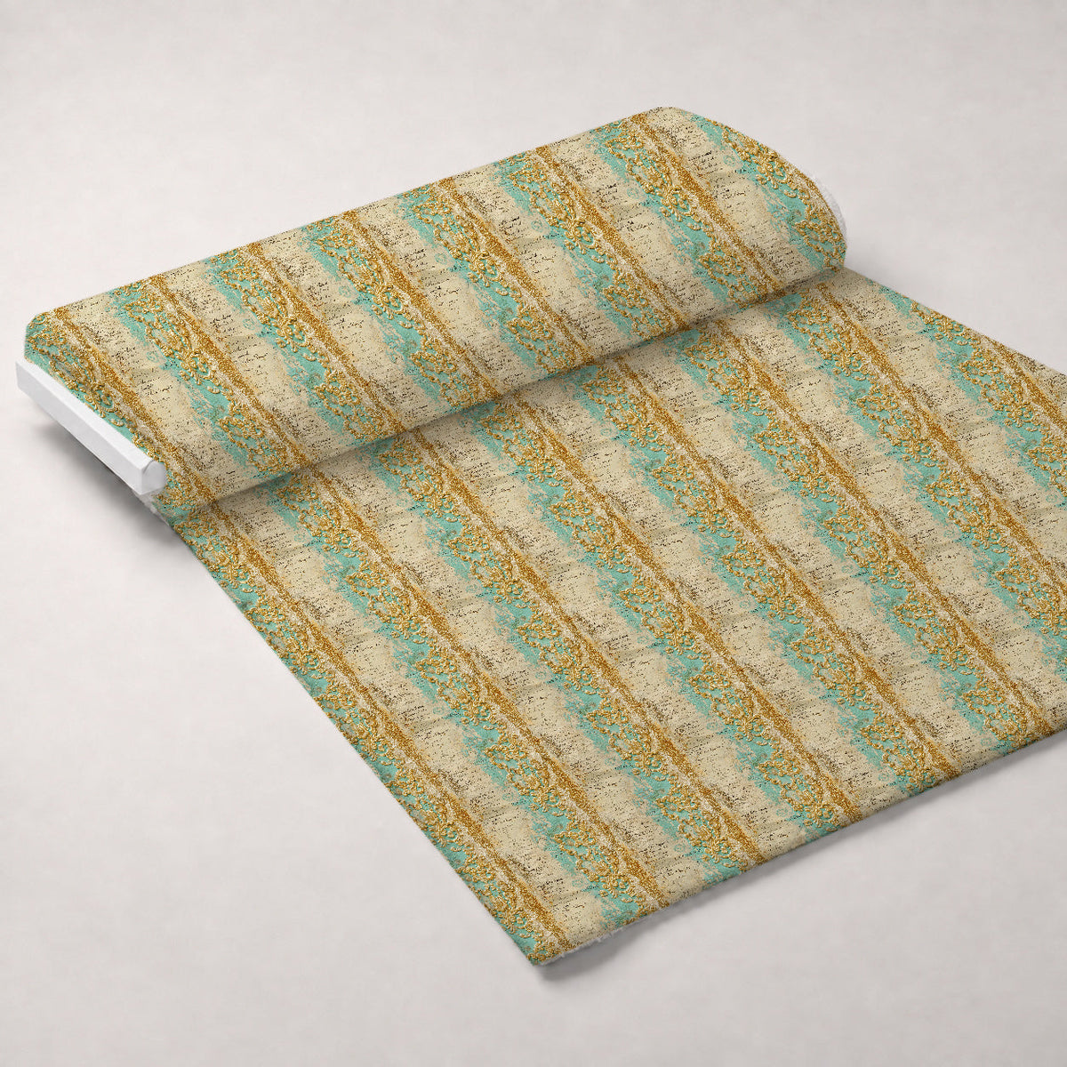 Gilded Lace Script Pattern 7 Fleece Fabric — fleece fabric unrolled bolt preview (mv-fleece-v1:bolt)