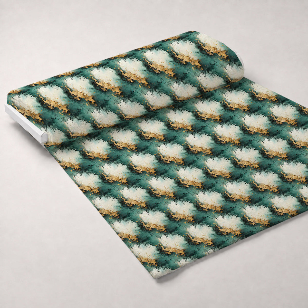 Gilded Lagoon Pattern 1 Fleece Fabric — fleece fabric unrolled bolt preview (mv-fleece-v1:bolt)