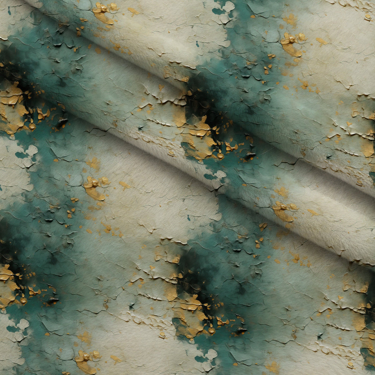 Gilded Lagoon Pattern 6 Fleece Fabric — fleece fabric folded close-up preview (mv-fleece-v1:lying)