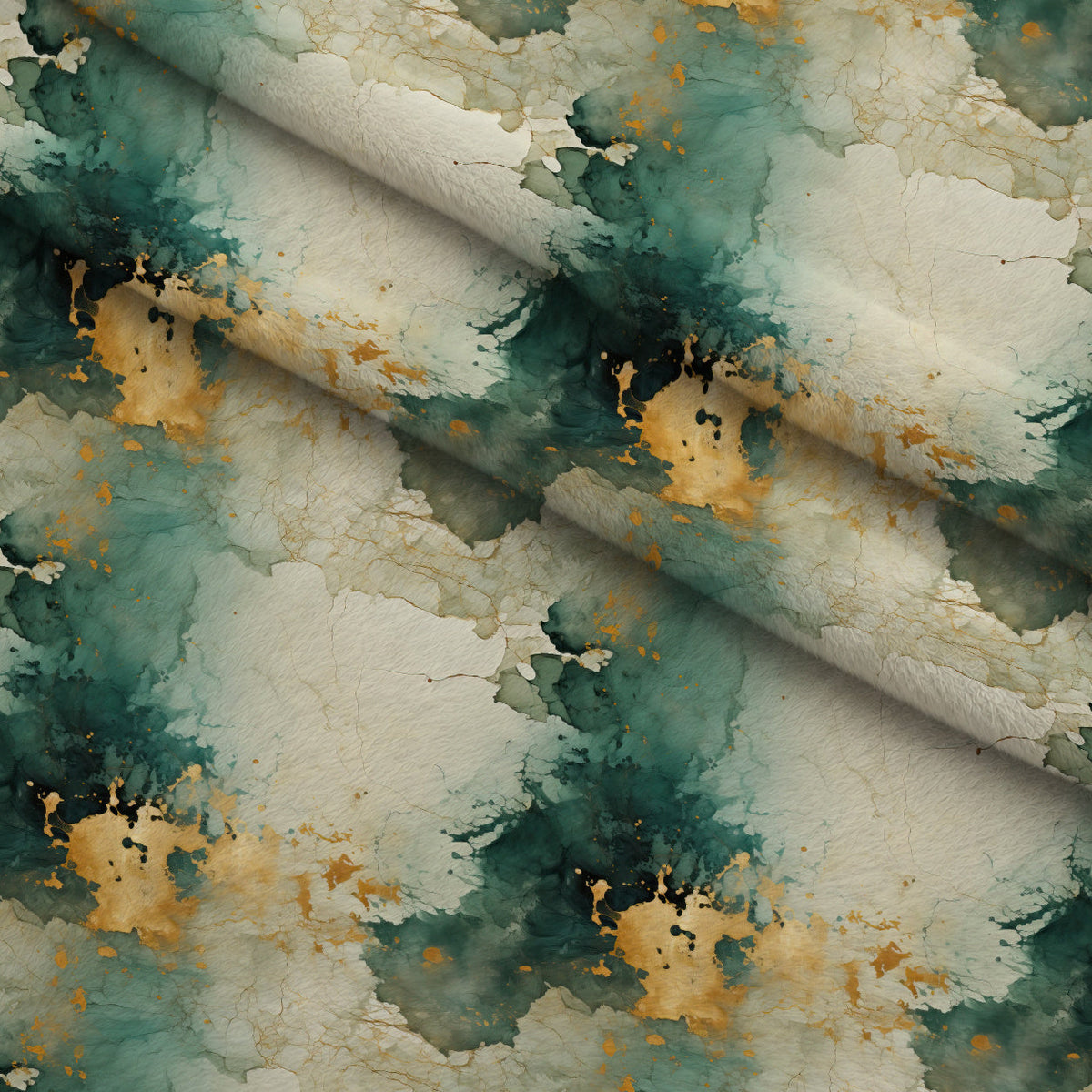 Gilded Lagoon Pattern 7 Fleece Fabric — fleece fabric folded close-up preview (mv-fleece-v1:lying)