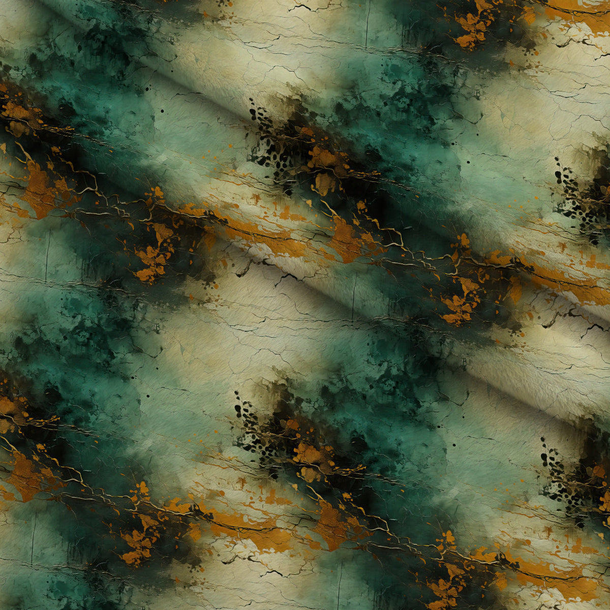 Gilded Lagoon Pattern 9 Fleece Fabric — fleece fabric folded close-up preview (mv-fleece-v1:lying)