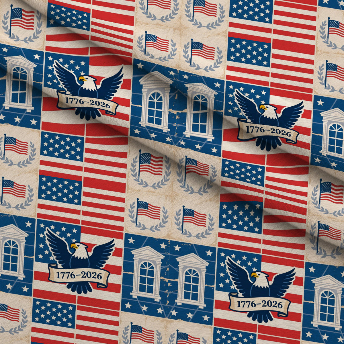 Gilded Liberty Pattern 19 Fleece Fabric — fleece fabric folded close-up preview (mv-fleece-v1:lying)