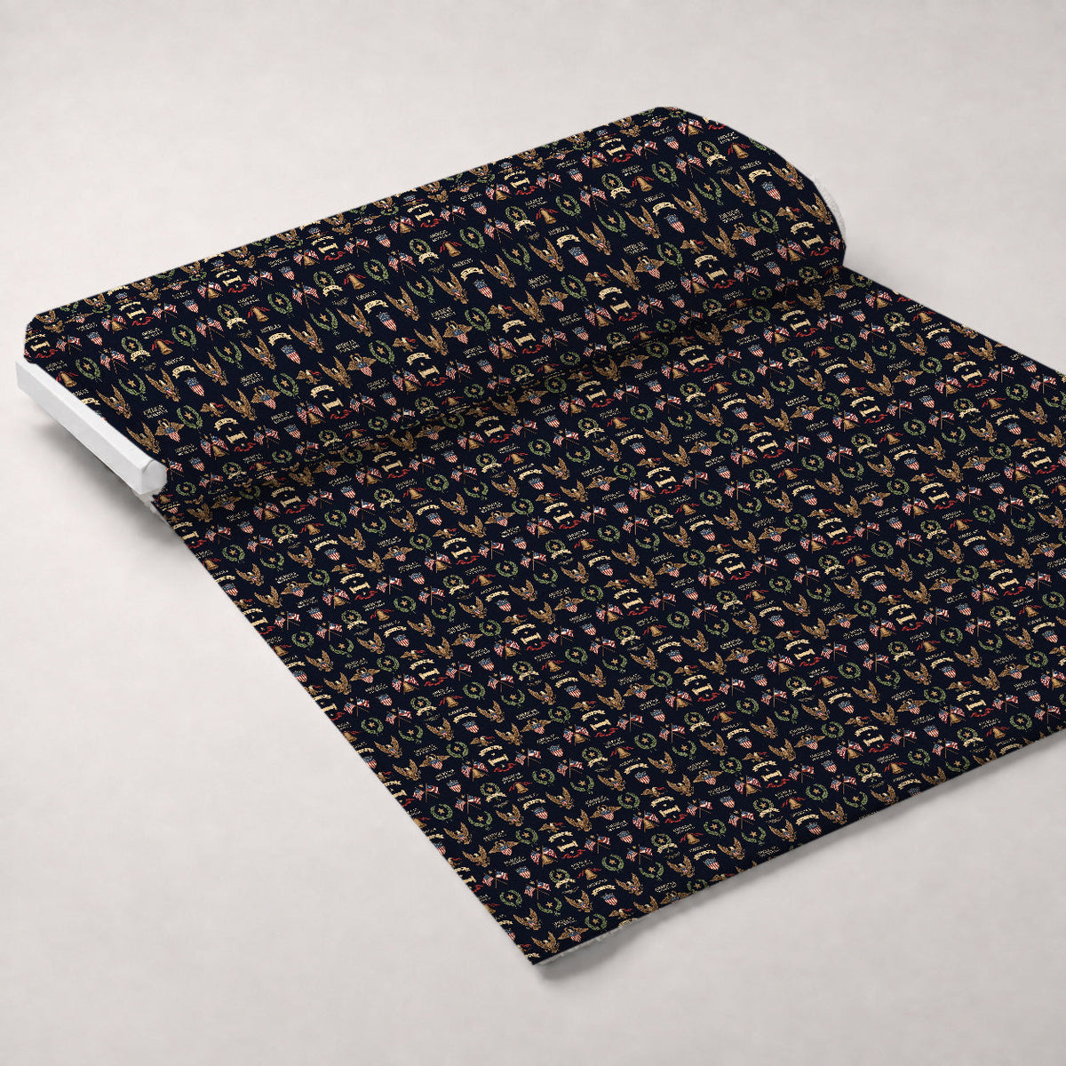 Gilded Liberty Pattern 23 Fleece Fabric — fleece fabric unrolled bolt preview (mv-fleece-v1:bolt)