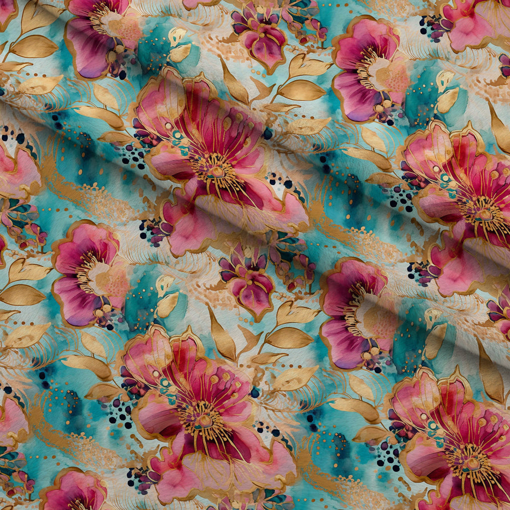 Gilded Menagerie Pattern 4 Fleece Fabric — fleece fabric folded close-up preview (mv-fleece-v1:lying)