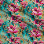 Gilded Menagerie Pattern 7 Fleece Fabric — fleece fabric folded close-up preview (mv-fleece-v1:lying)