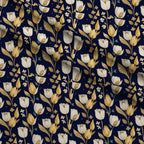 Gilded Midnight Tulips Pattern 9 Fleece Fabric — fleece fabric folded close-up preview (mv-fleece-v1:lying)
