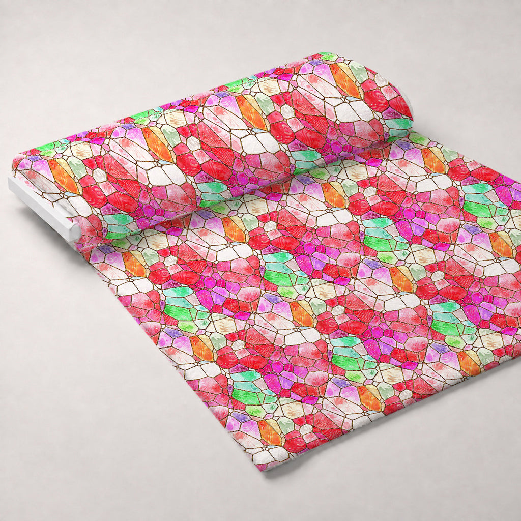 Gilded Mosaic Pattern 11 Fleece Fabric — fleece fabric unrolled bolt preview (mv-fleece-v1:bolt)